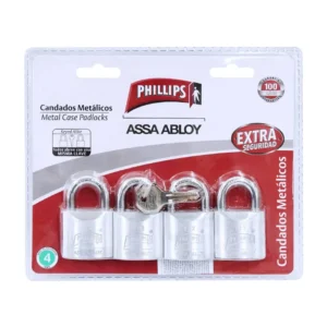 Paquete de 4 candados metalicos Philips